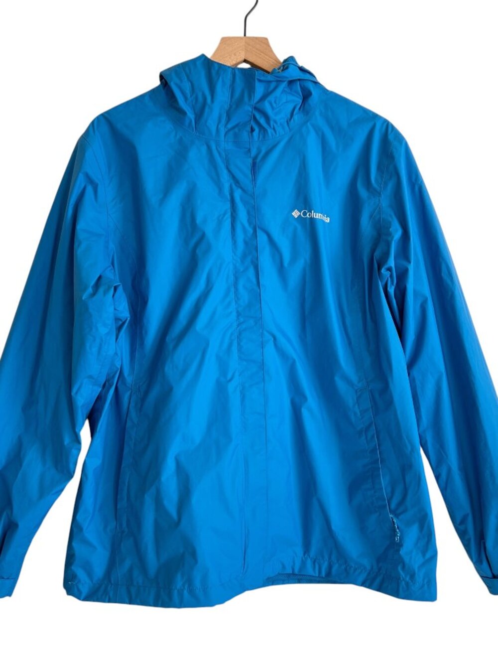 Columbia Womens Blue Full Zip Up Arcadia II Rain Jacket
